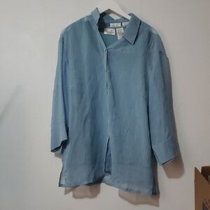 Kathie Lee Collection Light Blue Button-Down Shirt
